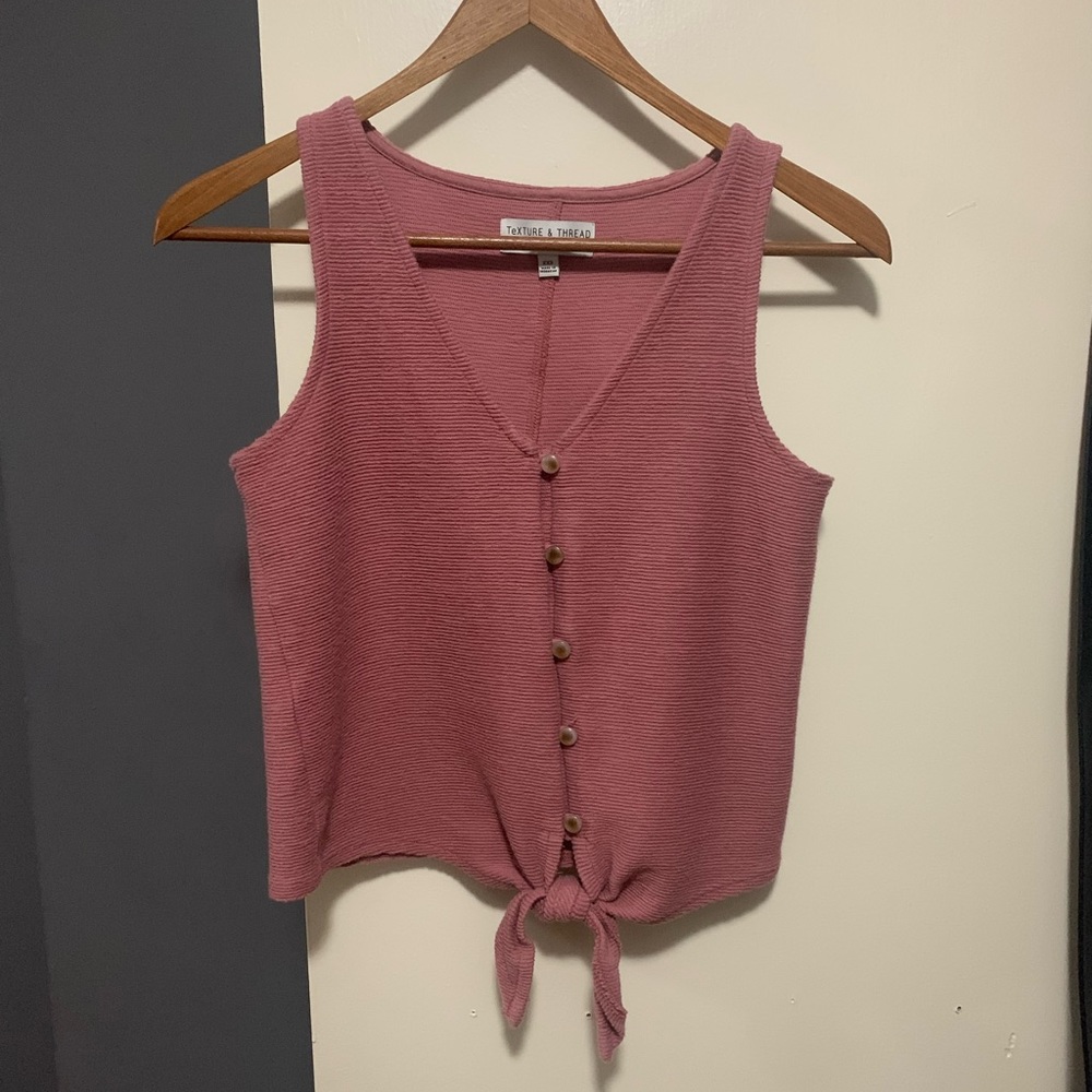 Madewell Texture & Thread Tank with Front Tie